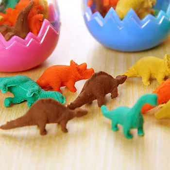 8Pcs Novidade Mini Kawaii Ovo de Dinossauro de Lápis Borracha com ovo Alunos Estacionário Presente