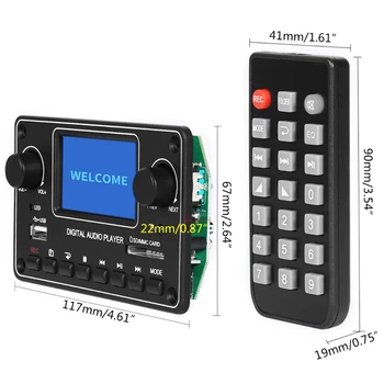 9-12V Leitor de MP3 Decodificador de Bordo do Módulo Bluetooth sem Fio, Amplificador TF Radio USB Audio DIY Kit alto-Falante T84C