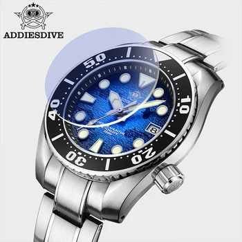 Addies Mergulho 2021 Nova Homens Relógio de NH35 Automático do Relógio de Cristal de Safira 200m Mergulhador Aço Inoxidável Caso BGW9 Super Luminosa Relógios