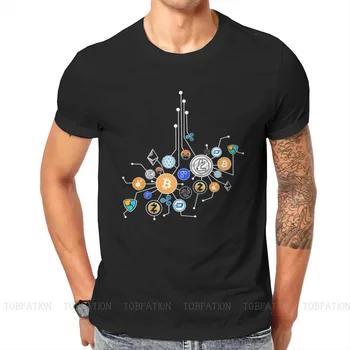Bitcoin Camiseta para os Homens Cryptocurrency de Rede de Criptografia do presente do Humor Verão Tee T-Shirt de Alta Qualidade Novo Design Solto