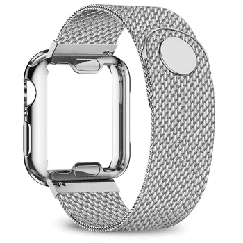 Capa+correia Para a Apple faixa de Relógio de 44mm 40mm iWatch 38mm 42mm TPU Cover+magnético correa cinto, pulseira de applewatch serie 6 5 4 3 se