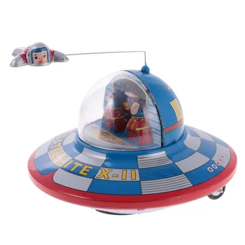 Clássico do Navio de Espaço por Satélite Colecionáveis Mecânica do Vento Até Estanho Brinquedo para Crianças