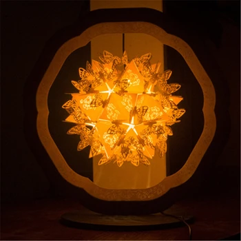 Criativo Papel de Escultura de Luz DIY Novo do USB da Noite de Luz Criativa Estudo de Mini luminária de Mesa Lampara De Noche Dormitorio