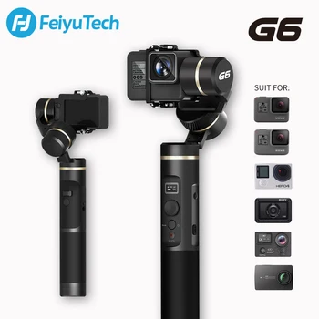 FeiyuTech G6 3-Eixo de Mão Cardan Câmara Estabilizador de wi-Fi BlueTooth para Gopro Hero/Sony RX0 Xiao Yi menús de salpicos Câmera, Ação