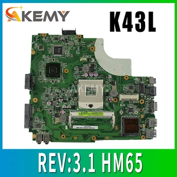 K43L placa-Mãe REV:3.1 HM65 para ASUS X44H X84H K84L K43L K43LY Laptop placa-mãe K43L placa-mãe K43L placa-Mãe teste de OK