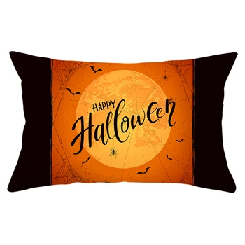 Laranja Preto Impressão fronha Decoração da Casa de Halloween Aranha Sofá Cintura Capa de Almofada de Carro Lançar Capas de Almofadas 30*50cm