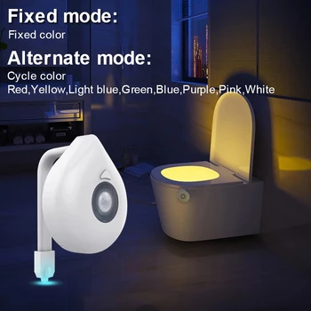 LED Wc de Luz do Sensor de Movimento de PIR 8 Cores de Assento Sanitário Noite de Luz Impermeável WC luz de fundo Para WC Luminaria LED Lâmpada Atacado