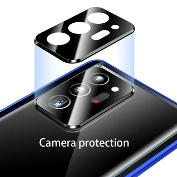 Magnética da Câmara de proteção de 360 para Samsung Galaxy Nota 20 Ultra S21 Ultra Plus S20 fe capa Funda Metal Vidro Casos