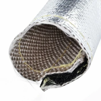 Metalizado Escudo de Calor Manga Fio Isolado Tampa do tubo de Envoltório do Tear Tubo 3Ft*3/4 de polegada de 20mm/91.5 cm Acessórios Carro Automático h