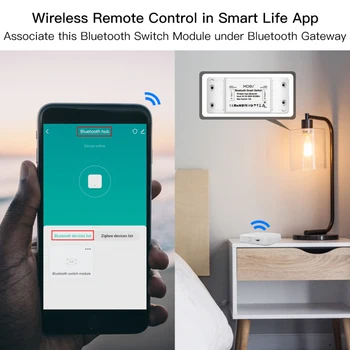 MoesHouse Bluetooth Smart Switch Módulo De Relé De Um Único Ponto De Controle Sigmesh Remoto Sem Fio Funciona Com Alexa Tuya Vida Inteligente Quente