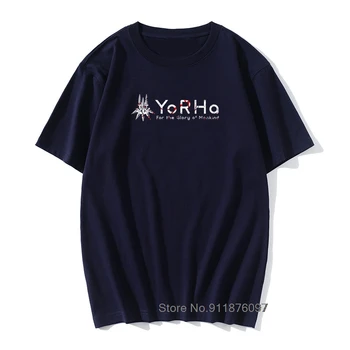 NieR Autômatos YoRHa Homens T-Shirt 2B Jogo Vintage Camiseta Masculina, Camiseta Vintage T-Shirt Algodão Festa Tees