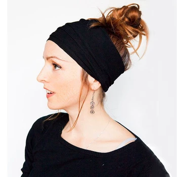 Não Escorregadia Elástico Dobras Yoga Hairband Moda Ampla Esportes Cabeça De Ginásio Sweatband Executando Acessórios De Cabelo Trecho Headwear