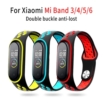 O bracelete para o Xiaomi Mi Banda 6 5 3 4 Esporte relógio Pulseira de Silicone pulseira Para xiaomi mi band 3 4 5 6 pulseira Miband 5 6 Pulseira