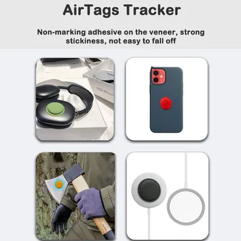 Para a Apple Airtag Tracker capa de Silicone Anti-perda de Tampa Protetora Com suporte Adesivo Macio Protetor de Casos Para Airtags