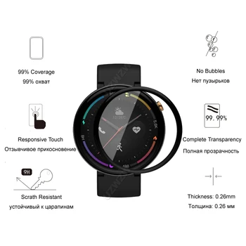 Para Amazfit Nexo Macio Smart Watch Protetor de Tela Guarda 3D Curvas de Borda de Cobertura Total Película Protetora Capa