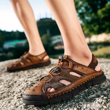 Verão de Homens HMXO Sandálias de Grande Tamanho Respirável Casual Sapatos da Moda de Todos-jogo Leve Exterior Sapatos de Praia