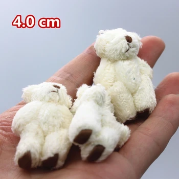 10pc 4,0 cm mini Conjunta Ursinho de Pelúcia Recheado de Casamento Caixa de brinquedo de Boneca de Vestuário e Acessórios de Cabelo