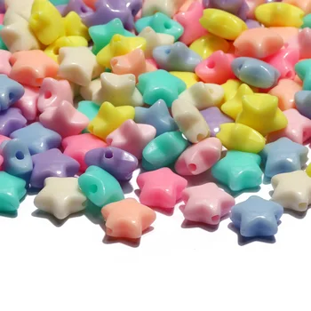 11mm Coloridas Forma de Estrela de Acrílico Solta Charme Espaçador Miçangas para Fazer Jóias Colar Pulseira DIY Acessórios
