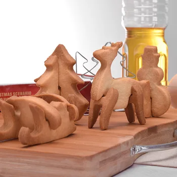 18PCS conjunto de Natal 3D tridimensional Cookie Molde de Aço Inoxidável da Casa Gingerbread Cookie Molde para Sop Bolo de Dezembro de Cozimento Ferramenta