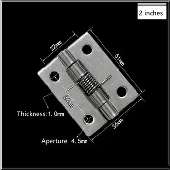 1PCS 1/1.5/2/2.5 polegadas 304 de aço inoxidável mola dobradiça automática de porta de armário roupeiro acessórios de hardware mini miniatura
