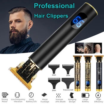 2021 Novo Cabelo Elétrico, Clipper T9 Aparador de Pêlos para Homens Profissional de máquina de Barbear Barba do Barbeiro 0mm Homens de Cabelo Máquina de Corte arber