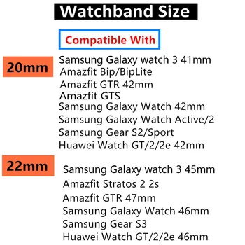 20mm/22mm faixa de relógio para Samsung Galaxy watch 3/ativo 2/46mm/42mm/Engrenagem S3 Ajustável Trançado Solo Loop Huawei GT/2/2e/Pro correia