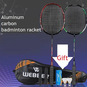 2pcs Profissional de Raquetes de Badminton Conjunto Ultra leve Dupla de Raquete de Badminton de Liga de Titânio Leve de Jogar Badminton todo