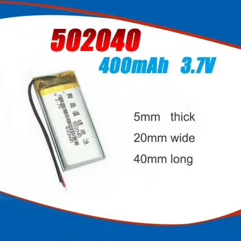502040 3,7 V 400mAh de polímero de lítio Recarregáveis Para MP3 MP4 GPS PSP Brinquedo DIODO emissor de Luz de Condução Altifalante do Gravador do Li-íon da célula