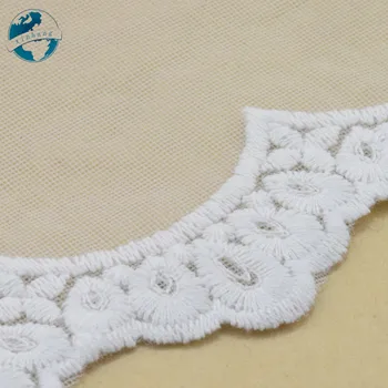 8cm largura do laço branco de algodão embroid laço de costura, fita de tecido de guipure diy guarnições de urdidura de tricô Acessórios do Vestuário de DIY#3201