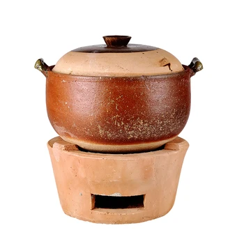 Carvão quente de sopa de arroz panela pequena fornalha de carbono cerâmica família antiquado fogão de barro cozido de panela panela caçarola