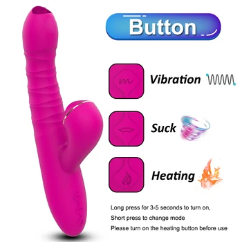 FLXUR Aquecimento Vibrador Vibrador para as Mulheres Chupando G Spot Língua Vibrador no Clitóris estimulação de Silicone Macio de Adultos Brinquedo do Sexo para mulher