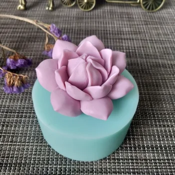 HC0111 PRZY 3D Flor de Peônia Rosa Molde de Silicone Sabão Molde de Vela Aroma Moldes de fabricação de Sabão Molde de Resina de Argila do Molde