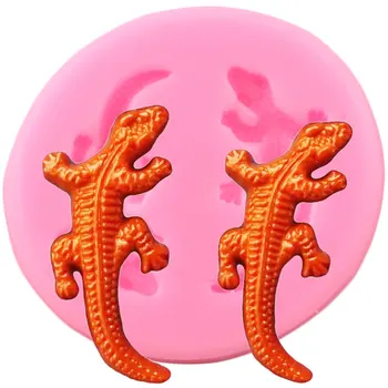 Lagarto Moldes De Silicone Gecko Salamandra Cupcake Topper Fondant De Decoração Do Bolo De Ferramentas De Resina, Argila Chocolate Gumpaste Moldes