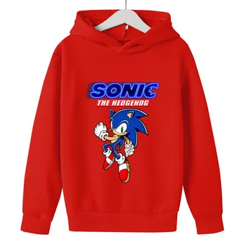 Meninos Casacos de Moletom Sonic Crianças com Capuz Para Adolescentes, Meninas Traje de Verão Pequeno de Algodão Sweatershirt Calças