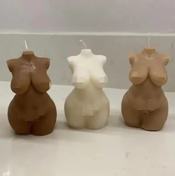 Mulher Sexy de Silicone Corpo de Moldes de Espessura Figura Curvy 3d Vela Moldes Fazer Diy Sabão Vela de Chocolate Gesso Artesanato Decoração