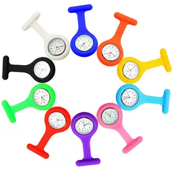Multi Cor da Moda Relógios de Bolso do Silicone, Relógio de Enfermeira Broche Túnica Fob Assistir Médico de desporto ao ar livre