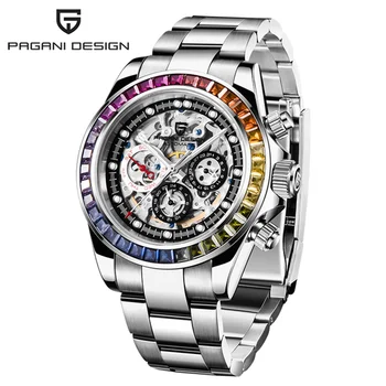 PAGANI PROJETO arco-íris Mecânico Automático Homens Relógio Marca de Moda de Luxo Relógio Impermeável de Aço Inoxidável do Relógio de Pulso dos Esportes