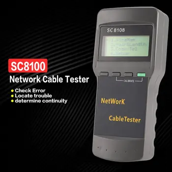 SC8108 Multifuncional Testador de Rede Portátil de LAN, Cabo de Telefone Medidor&Tester Fio Rastreador Display LCD 5E 6E RJ45