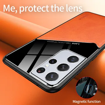 Telefone magnéticos Case Para Samsung Galaxy S21 MAIS à prova de Choque de Negócios Capa em Couro Para Samsung Nota 20 Ultra 10 Lite S20 FE Casos