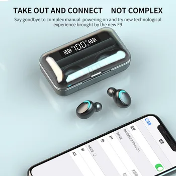 TWS Bluetooth 5.0 Fones de ouvido 2000mAh Caixa de Carregamento sem Fio de Fone de ouvido 9D Estéreo de Esportes Impermeável Fones de ouvido Fones de ouvido Com Microfone