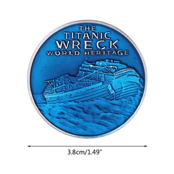 Vintage Moedas Oceano Azul Prata Emblema R. M. S Titanic de 10 a 15 de abril de 1912 Naufrágio do Navio Titanic Património Mundial Em Memória das Vítimas Rms