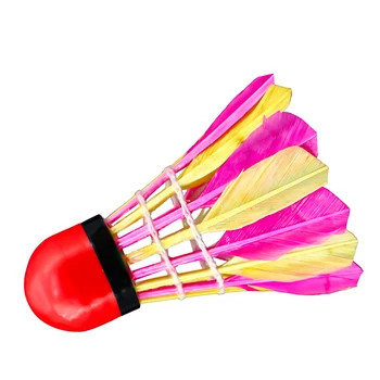 11PCS Coloridas Penas de Ganso Cabeça Vermelha Volantes de Badminton do Desporto Peteca para o Jogo de Treinamento de Vôo Estabilidade Durável Bolas