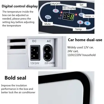 12L 75W Mini-Frigorífico Refrigerador & Aquecedor de Geladeira com Display de LED de Carro para Casa de Duplo Uso, Menos Ruído Ambiental-amigável de Viagens