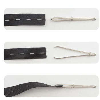 1PC Cordão Elástico de Corda Threader Clipe de Auto-Bloqueio Pinça Utilizada Para Elásticos, Acessórios de Costura de DIY ferramentas de Costura