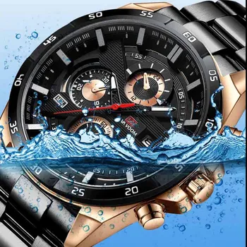 2021 Homens Luxo Relógio Marca de Topo do Aço Inoxidável, Impermeável Negócios relógio de Pulso de Moda casual, Esporte Relógio de Quartzo Presente para Homens