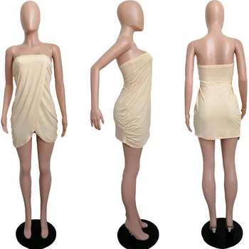 2021 Sexy Off Ombro Irregular Ruched Mini Vestido das Mulheres do Verão Elegante sem Alças Slim Clube de Noite Vestidos de Festa Plus Size 4XL