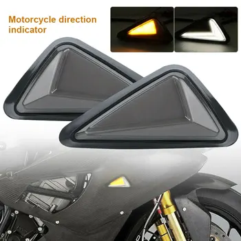 2x LED Moto Vire Sinal de Luz Triângulo DRL Indicador da Lâmpada Para a Yamaha Honda DC 12V