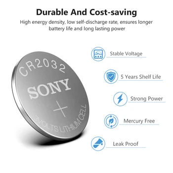 4pcs nova marca cr2032 bateria SONY 3v botão de célula tipo moeda de pilhas para o relógio do computador cr 2032 DL2032 ECR2032 KL2032 5004LC