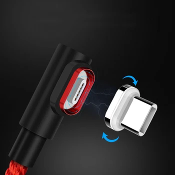 5A Magnético Cabo USB Super Rápido Carregamento USB-C de Carregamento Micro USB Fio de 90 Graus Telefone Ímã Apoio do Carregador de Transferência de Dados