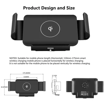 Bonola de Fixação Automática sem Fio do Carregador do Carro de Montagem para o iPhone 11 XR 8 + Carro Carregador sem Fios para Samsung S20 Plus Nota 20